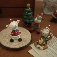 Regalo de Navidad, decoración de resina de animales bonitos, adorno de Papá Noel, decoración creativa de escritorio para oficina - details 9