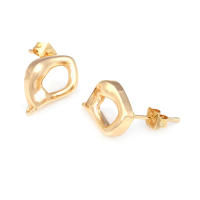 Pendientes de Stud de Metal de Alta Calidad Diseño de Círculo Redondo Irregular Ovalado - details 5