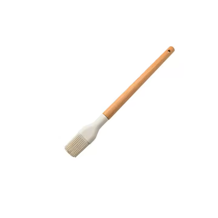 Utensilios de cocina blancos, mango de madera multifuncional, herramienta de silicona - 1