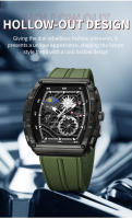 Reloj Skeleton Sport Luxury para hombre: resistente al agua, luminoso, duradero, con correa de caucho, diseño elegante - details 3