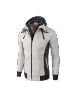 Chaqueta de Moda con Capucha para Hombres en Otoño-Invierno Ajuste Delgado, Cuello de Pañuelo, Abrigo de Vellón Casual - details 10