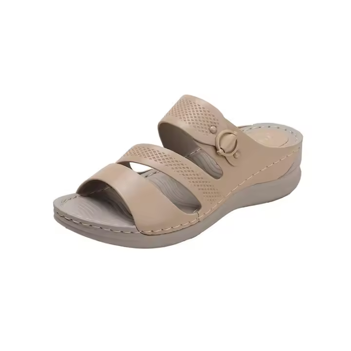 Sandalia 2025 verano cruzado para mujer, moderno y versátil, suela gruesa, fondo plano, sandalias de suela blanda - 1