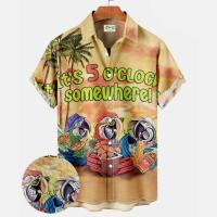 Camisa hawaiana de manga corta con estampado 3D de loro de verano para hombre y mujer, ropa para hombre - details 23