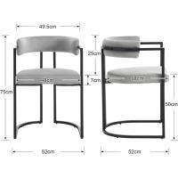 2 Sillas de Cocina con Reposabrazos, Sillas de Salón Modernas con Patas Metálicas Sillas de Descanso Simples para Hogar/Restaurante - details 1