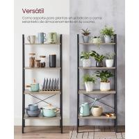 Estantería de 5 Niveles, Librería Industrial, Fácil de Montar, para Salón, Dormitorio, Cocina, Marrón Rústico y Negro LLS45X - details 68