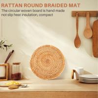 Salvamanteles de ratán para platos calientes, almohadillas calientes aisladas, soporte duradero para mesa, esteras resistentes al calor para cocina, 4 Uds. - details 1