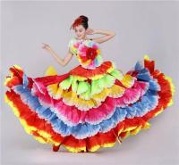 Vestido Flamenco español talla grande para mujer, 360 grados/yardos, pétalo Floral, Maxi, gitano, actuación en escenario, tres - details 8