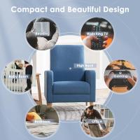 Sillón Salón Sofá Individual para Dormitorio, Silla moderna tapizada con Cojines, Silla de tela Esquina de Lectura Silla lateral con Espuma viscoelástica Suave Asiento Lounge y patas de madera, - details 7