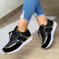 Zapatillas de deporte de plataforma vulcanizadas cómodas y de moda para mujer, zapatos casuales de retazos de cuero, zapatos para correr al aire libre - details 1