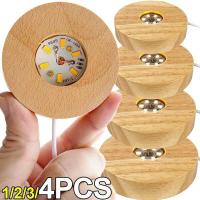 Soporte de Lámpara LED USB de Madera Sólida Base de Exhibición Luminosa para Botella y Bola de Cristal Decoración de Pared - details 0