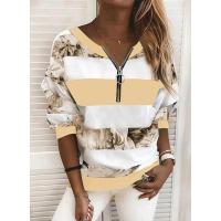 Sudaderas con cuello en v para mujer, jerséis estampados informales, tops - details 1