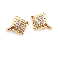 10 Uds. De latón y circonita de Color dorado de 18K, 3 agujeros, pulseras con conexión de flores, collares, cuentas espaciadoras, fabricación de joyas Diy de alta calidad - details 23