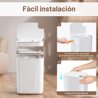 PrettyCare - Cubo de basura inteligente de 25 l, con detección automática de basura sin contacto, resistente al agua, con tapa y pantalla LED, para baño, dormitorio y sala de estar - details 9