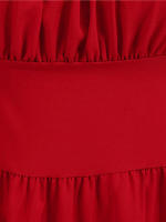Vestido midi elegante liso de fiesta vintage informal con manga abombada de verano para mujer - details 4