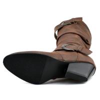 Botas martin de cuero con tacón de cuña para mujer, zapatos de plataforma informales, Otoño e Invierno - details 6
