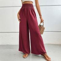 Pantalones de pierna ancha de tiro medio lisos a la moda para mujer, pantalones sueltos de verano para mujer, nuevos en pantalones cómodos - details 20