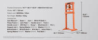 SucceBuy Prensa hidráulica de piso con marco en H de 12 toneladas, placas de estampado de altura ajustable para doblar y enderezar metal, garaje y taller, naranja - details 1