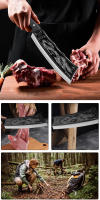 Cuchillo de Chef Hecho a Mano de Acero 4CR13C Cuchillo de Cocina para Carne, Verduras, Frutas, Pescado Incluye Funda Perfecto para Cocinar al Aire Libre en Camping BBQ - details 4