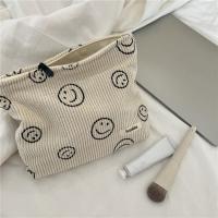 Bolso De Maquillaje Viaje Toallero De Viaje Bolso De Cosméticos Para Mujeres Con Cierre De Cremallera Bolso De Cepillos De Maquillaje Lindo Bolsa De Tela Corduroy + Lona - details 0