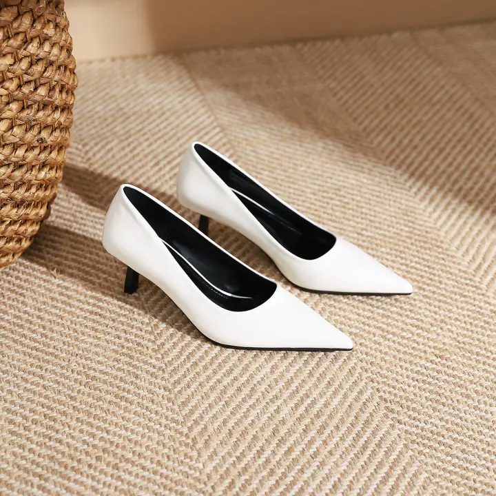 Zapatos de tacón de aguja puntiagudos de charol versátiles clásicos - 1