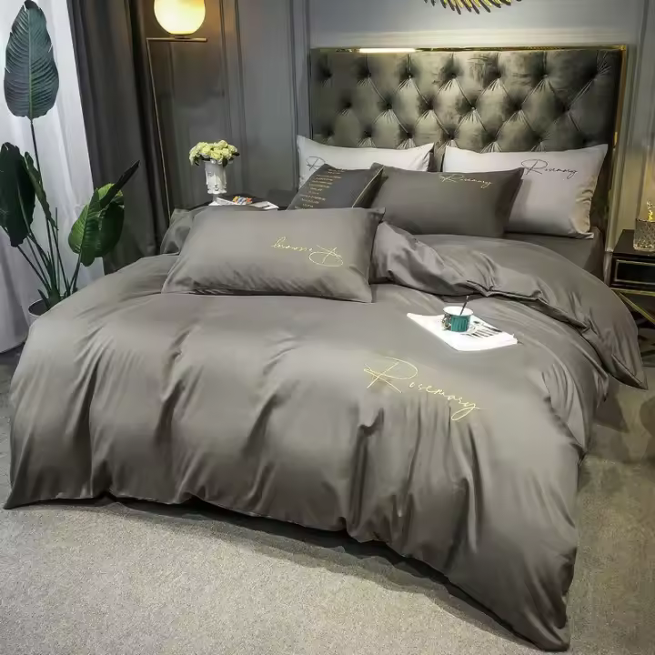 Funda de Edredón Bordada Simple de Alta Calidad para Reina y Rey Lavada Cubierta de Cojín Suave 220x240 150x200 Sin Funda de Almohada - 1