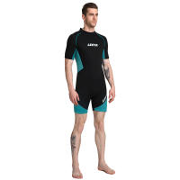 Bañador de neopreno de manga corta para hombre, traje de baño de 3MM con protección solar, para Surf, deportes acuáticos cálidos, XL-6XL - details 3