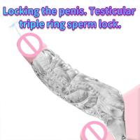 Empaque privado Extensor sexy reutilizable Condón retardante de la eyaculación Funda para pene Dildo masculino Juguetes sexuales para hombres Adultos 18+ Artículos eróticos - details 2