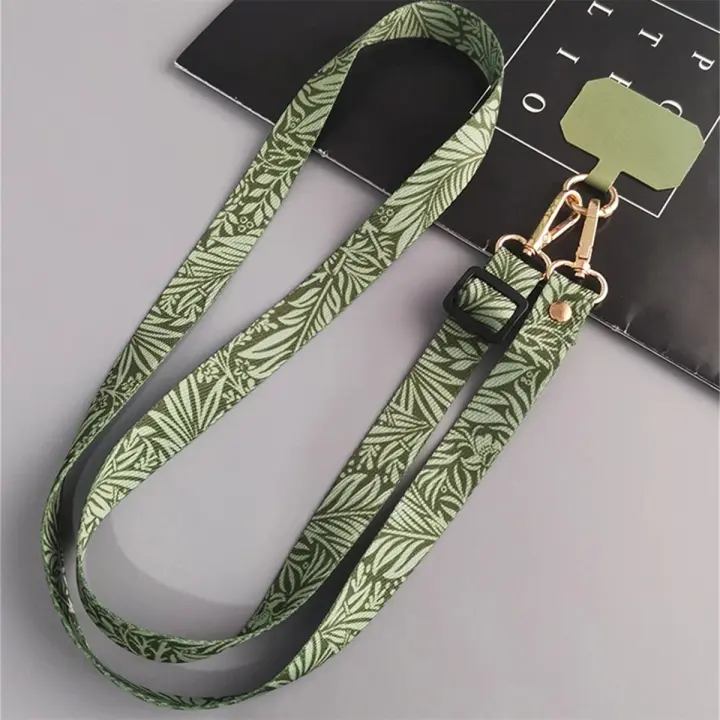 Cordón de Cuello Ajustable con Hojas Verdes Soporte de Teléfono Móvil Correas para Electrónica - 1