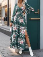 Vestido Largo de Manga Grande con Estampado Cuello en V, Moda Coreana Harajuku para Mujeres - details 22
