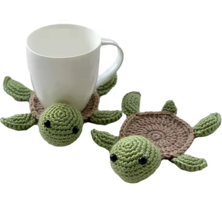 Posavasos de ganchillo de pato resistentes al calor, protección de mesa, almohadilla tejida antideslizante para taza de agua, aislamiento absorbente - 1