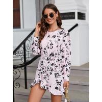 Vestido corto de manga larga para mujer, elegante y bonito estilo de cuello redondo Moda 2025 - details 16