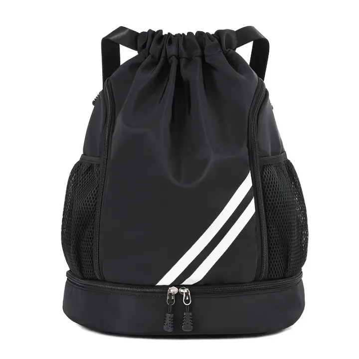 Mochila deportiva con cordón para Yoga y Fitness, bolsa deportiva para exteriores con cremallera de gran capacidad, separación de ropa seca y húmeda - 1