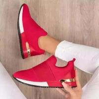 Zapatillas vulcanizadas de malla para mujer, zapatos informales sin cordones, de colores sólidos - details 2