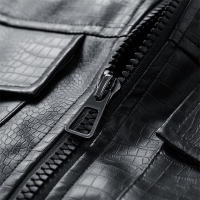 Chaqueta de Cuero CHAIFENKO para Hombres Versátil y Elegante con Cuello de Soporte - details 8