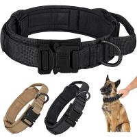 Collar de perro, collar ajustable de entrenamiento de nylon, con mango de control y hebilla de metal de tamaño medio y pesado - details 4