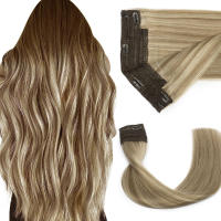 Extensión de cabello Halo, línea de pescado ombré, extensión de cabello humano, línea elástica de cristal resaltada con Clip en peluca, cabello 100% Remy - details 2