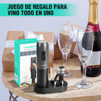 HAUSHOF Juego de Sacacorchos 4 en 1, Abridor de Vino con Soporte, Sacacorchos Eléctrico con Tapón de Vino al Vacío, Cortador de Papel de Aluminio, Vertedor de Vino - details 4