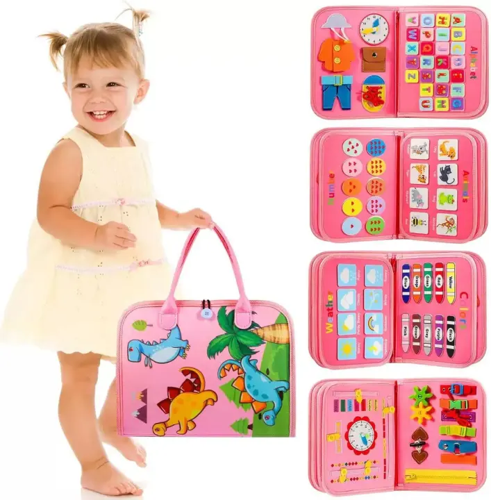 Tablero de aprendizaje de fieltro para niños pequeños, tablero ocupado, juguetes educativos para la primera infancia, tablero de aprendizaje de iluminación - 1