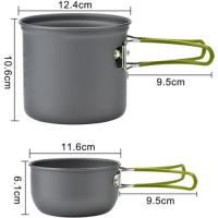 Juego de Cocina para Picnic al Aire Libre Entersports Olla Antiadherente, Platos, Utensilios - details 4