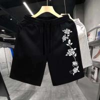 Pantalones cortos deportivos sueltos informales de verano con estampado de rosas de American Street de algodón para hombre para fiess y boxeo - details 7