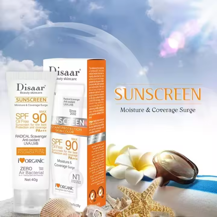 Protector solar blanqueador SPF90 + protección UV, pantalla solar, aislamiento, hidratante, iluminador, cara, cuerpo, brazos, muslos, bloqueador solar, cuidado de la piel - 1