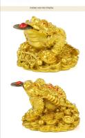 Feng Shui dinero suerte fortuna rana dorada china moneda de sapo adorno de escritorio de oficina en casa - details 5
