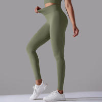 Pantalones de yoga sin costuras para mujer, ropa deportiva Fiess, leggings de cintura alta, pantalones de ejercicio para correr, 11 colores - details 22