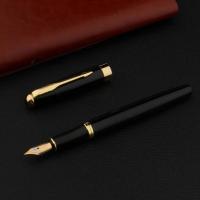 Pluma estilográfica de Metal 388 de alta calidad, papelería negra dorada para estudiantes, suministros escolares de oficina, bolígrafos de tinta de regalo - details 4