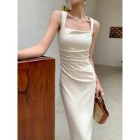 Vestido largo de satén de alta gama estilo realidad de moda para mujer - details 1