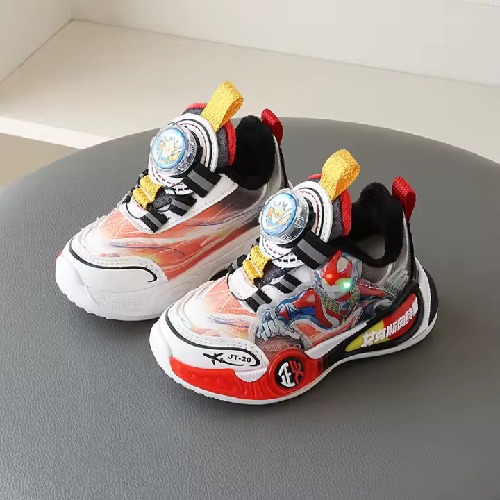 Deportes ligeros para niños, nuevos zapatos para correr de algodón térmico con hebilla giratoria, calzado informal para niños - 1