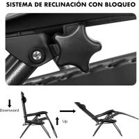Sillas Plegables de Acero Ligero Pack de 2 Ideal para Jardín, Playa, Piscina, Terraza Gravedad Cero - details 8