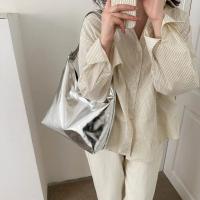 Bolso de Mano de Lujo para Mujer Asa Superior de PU Diseño Informal de Cuero Plateado y Dorado - details 5
