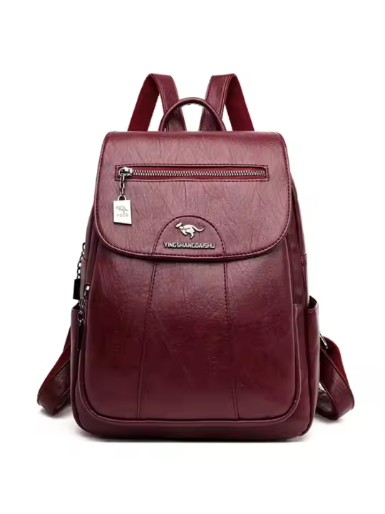 Mochila de cuero suave para mujer en 5 colores, bolso de hombro vintage casual de viaje, mochila escolar, bolso para damas. - 1
