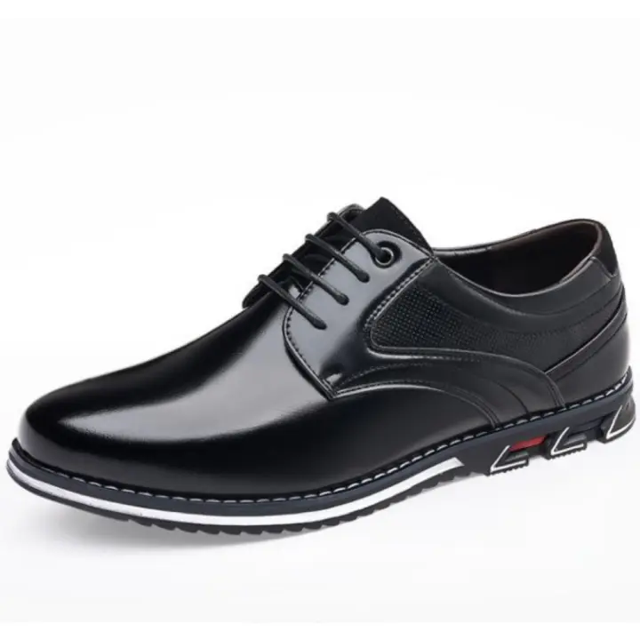 Zapatos De Cuero informales para Hombre, a la Moda Y Ligeros, De Cuatro Estaciones Con Cordones - 1